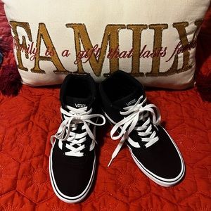 Vans Old Skool Canvas Hi Top Skate Sneakers Shoes Black/White Women's Size 8